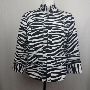 Chico's Jacke mit Zebramuster und rotem Futter Gr. 8-10 (Chico's Größe 1) - Bild 1 von 6