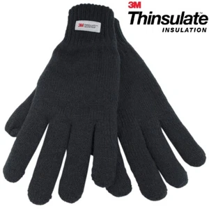 3M Thinsulate™ Lined Mens Knitted Gloves Full Finger Thermal Winter Wooly Work - Picture 1 of 3