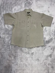 VTG RedHead Beige Button Down Short Sleeve Shirt Size L - Picture 1 of 13