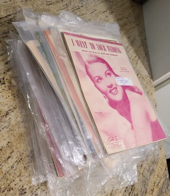 Vtg Sheet Music Lot of 35 Ephemera Crafting Arts Crafts Collage Celebrity 1900' - Image 1 of 4