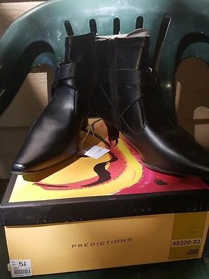 Predictions Botines Tacones Altos Puntera Punta Negro Nuevo en Caja 5 1/2 Cremallera Lateral  Foto 1 de 4