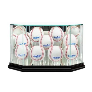 New 9 Ball Baseball Display Case Glass & Mirror Black Molding FREE SHIPPING - Picture 1 of 1