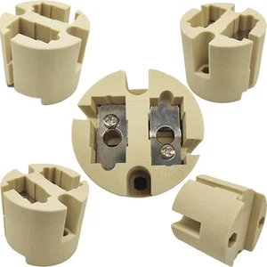 G22 Lamp Holder Socket, 3000W, High-Temp Ceramic, 1000V, Nickel Contacts, 5 Pack - Picture 1 of 6