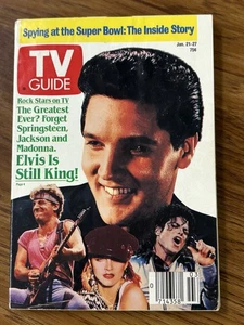 TV Guide 1989 Atlanta GA Ed Local Ads Elvis Bruce Super Bowl Broncos Bears MJ - Picture 1 of 6