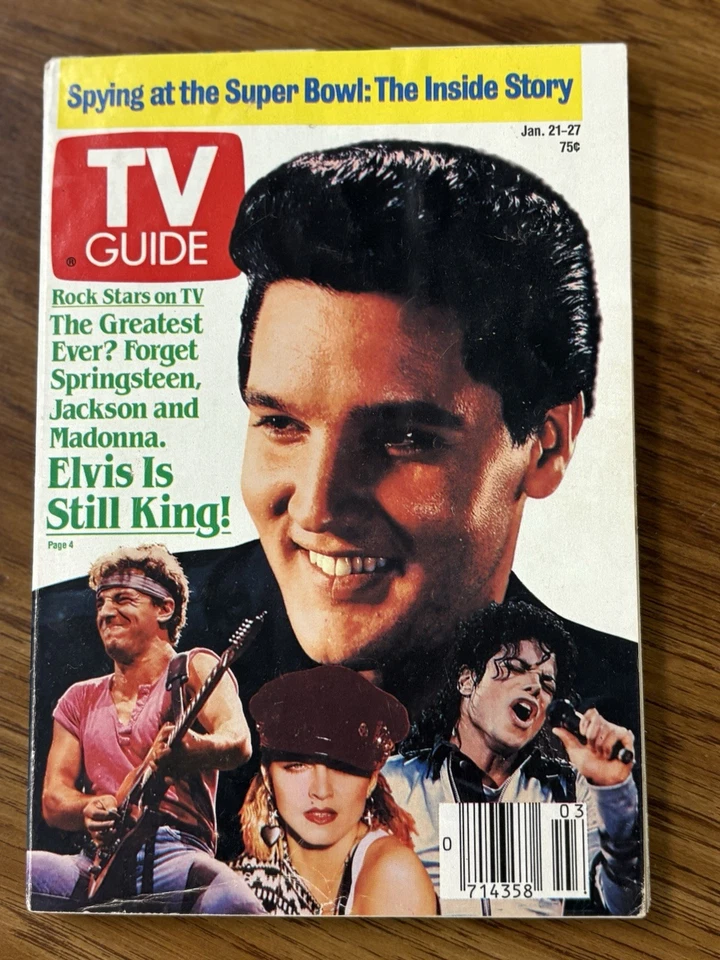 TV Guide 1989 Atlanta GA Ed Local Ads Elvis Bruce Super Bowl Broncos Bears MJ - Image 1 of 4