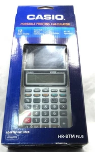 NEW CASIO PORTABLE PRINTING CALCULATOR w/ADAPTER (MODEL HR-8TM PLUS) AC/DC #583 - Picture 1 of 9