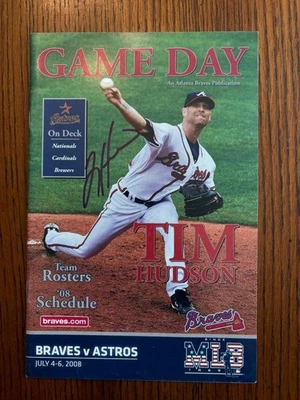 Tim Hudson Signed Atlanta Braves Gameday Program July 2008 vs Astros - Image 1 of 3
