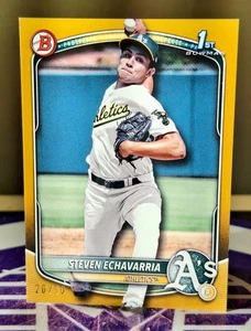 2025 BOWMAN CHROME BASEBALL GOLD REFRACTOR STEVEN ECHAVARRIA /50 - Picture 1 of 1