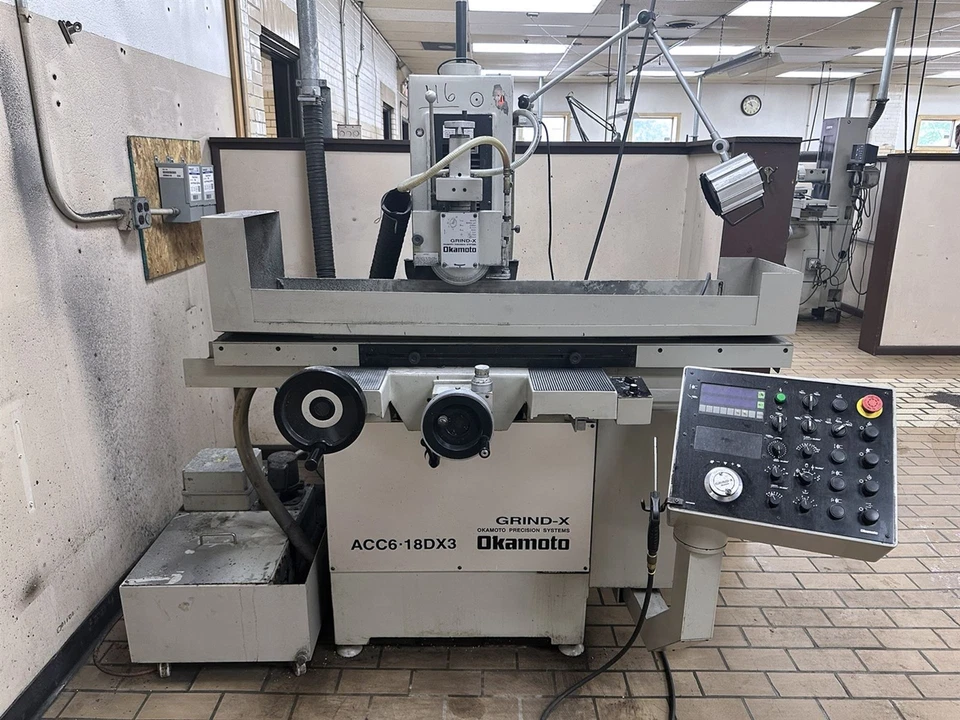 6" W 18" L Okamoto ACC 618 DX3, 2018, 3X ALIMENTACIONES AUTOMÁTICAS, PROG. AUTO IDF SURFACE GRIN Foto 1 de 1
