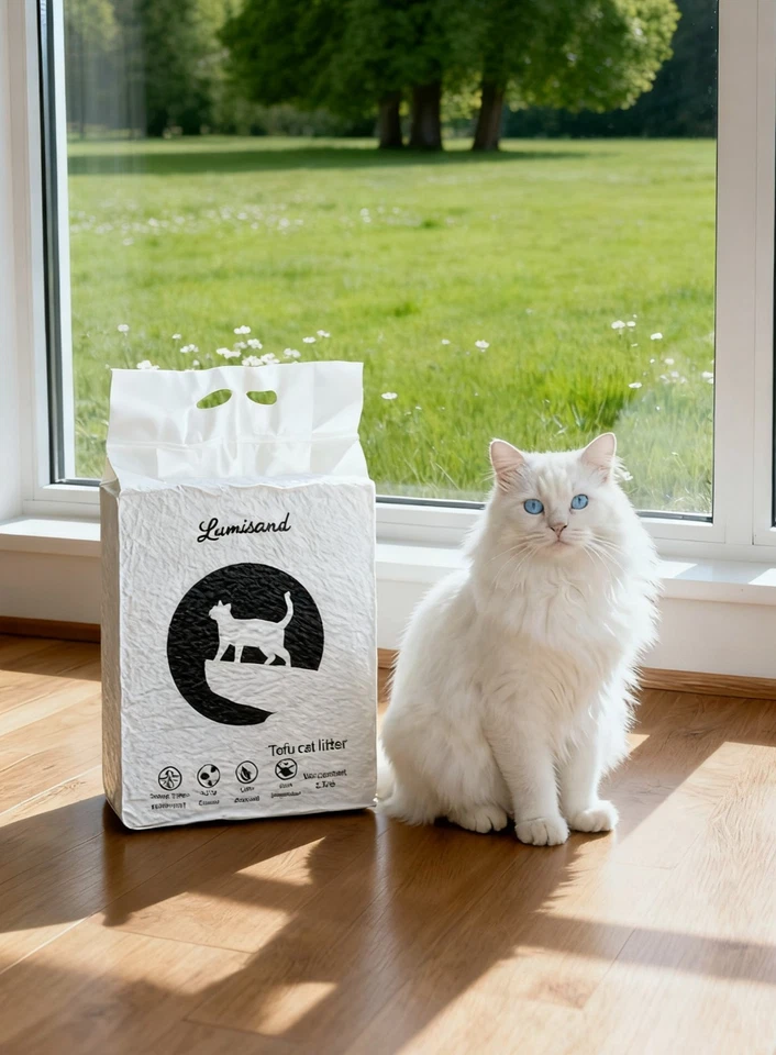 Lumisand Tofu arena para gatos agrupación rápida, enjuagable, ultra absorbente, 100 % natural Foto 1 de 1