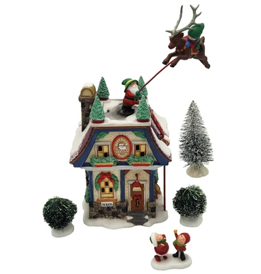 Dept. 56 "Santa's Reindeer Rides" North Pole Series 56748 Animated Lighted BOXED - Image 1 of 4