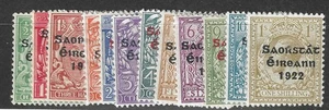 Irland # 44 - 55 MH/MHR makelloses Set ohne Seepferdchen ('25 SCV 81 $ MH) - Bild 1 von 1