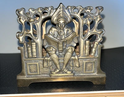 BRONZE FINISH Judd Co. SCHOLAR 4”H X 4.5” LETTER or NOTE HOLDER 6720 - Image 1 of 3