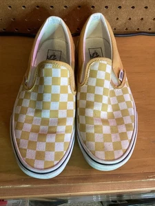 VANS Low Checkerboard - Mustard Gold Shoes Men’s 6.5 Ladies 8 G - Imagen 1 de 7