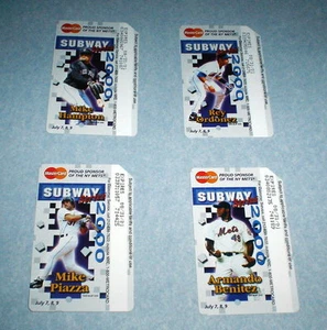 NY METS 2000 SUBWAY SERIES NYCTA MTA METROCARD SET OF 4 REY ORDONEZ Mike Piazza - Picture 1 of 1