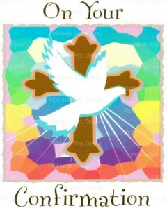 Religious Confirmation ~ Edible 2D Fondant Cake Cupcake Topper ~ D1520 * - Picture 1 of 1