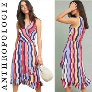 New PLENTY BY TRACY REESE Daphne Wrap Dress Striped Maxi Colorful Large NWT - Picture 1 of 10