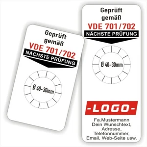 Grundplaketten Grundetiketten Prüfplaketten/Prüfung/Wartung/Plakette VDE 701/702 - Bild 1 von 1
