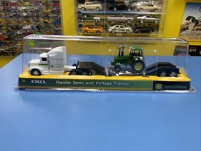 ERTL TOMY JOHN DEERE CAMIÓN BLANCO SEMI Y TRACTOR VINTAGE NUEVO Foto 1 de 4