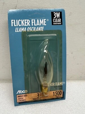 Abco Flicker Flame Bulb 3 Watt Clear 03756 Small Base NOS - Image 1 of 2