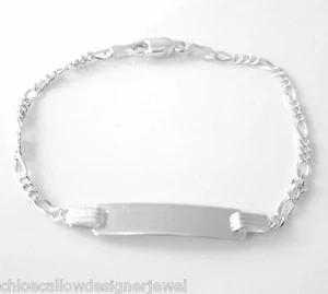 1x 925 Sterlingsilber Kinder Panzerarmband ID Identität 6,25" - Bild 1 von 1