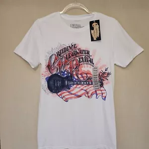 NWT Creedence Clearwater Revival CCR Adult Small White Graphic T Shirt Rock Off - Picture 1 of 5