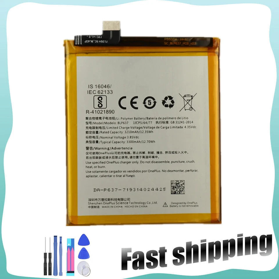 For OnePlus 5T A5010 Replacement Battery BLP637 Tools - Image 1 of 4