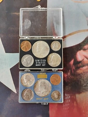 Toned 1964 Silver Mint Set In vintage Plastic Holder- Choice/Gem BU - Image 1 of 3