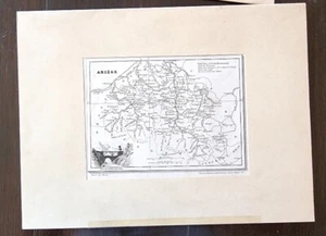 CARTE GEOGRAPHIQUE ANCIENNE: Département de L'ARIEGE en 1830 (authentique) - Imagen 1 de 1