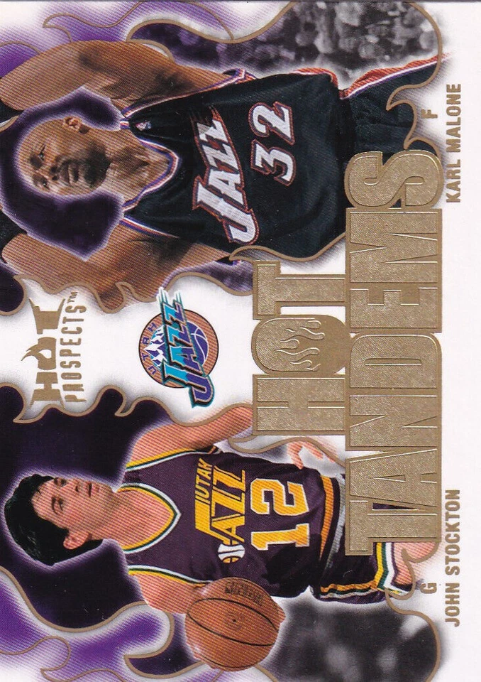 2008-09 Fleer Hot Prospects Hot Tandems Karl Malone John Stockton #HT-19 - Image 1 of 2