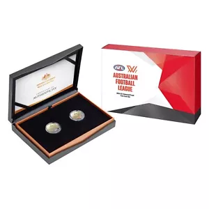 2024 $1 AFL Australian Football League AlBr Two Coin Proof Set - Picture 1 of 7