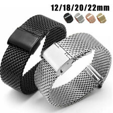 12-22mm Mesh Watch Band Stainless Steel Milanese Link Bracelet Wrist Strap
