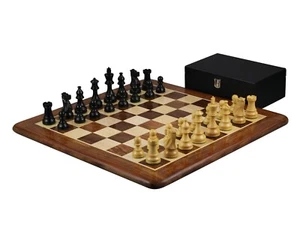 20 Inch Sheesham Chess Set Sheesham Flat Chess Board Ebonised Chess Pieces - Picture 1 of 11