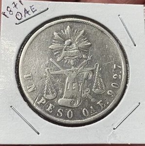 1871 Oa E Un Peso ( Variant Large A ) - Picture 1 of 2