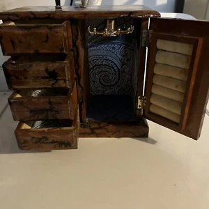 Electrified WoodJewelry Storage With Finish 4 Drawers,Adjusting Necklace Holder - Picture 1 of 16