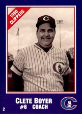 1990 Columbus Clippers Police #2 Clete Boyer Coach - NM Baseball Card
