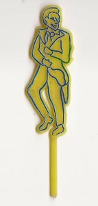 VILLAIN BATMAN VINTAGE, FIGURA JOKER, TOPPER TORTA, GIALLO, HONG KONG, C.1966 - Foto 1 di 2