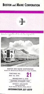 Railroad Timetable - Boston and Maine - 18/05/75 - Picture 1 of 1