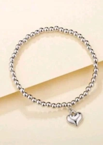 Schlichte Herz Perlen Armbänder silber oder rosegoldfarben - Bild 1 von 10