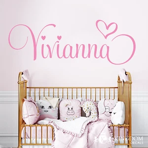 Personalized Name Wall Decal | Custom Girl Name Wall Sticker, Nursery Lettering - Picture 1 of 4