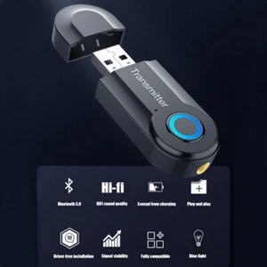 Wireless Bluetooth 5.0 Transmitter Receiver Adapter Audio 3.5mm Jack Music Aux - Picture 1 of 10