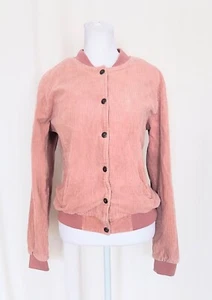 Brandy Melville Jacket Women's Medium Pink Corduroy Cotton Bomber - Picture 1 of 8