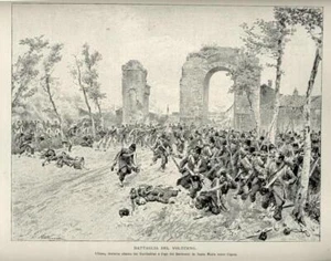 1884 Stampa Antica = GARIBALDI BATTAGLIA FINALE DEL VOLTURNO  = Risorgimento  - Picture 1 of 1