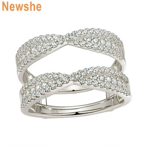 Newshe Women Ring Enhancers Wrap Guard Infinity Wedding Bands Sterling Silver - Picture 1 of 10
