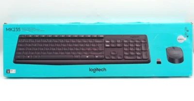 Logitech MK235 Tastatur-und-Maus-Set Kabellos - Schwarz US-Englisch QWERTY - Bild 1 von 4