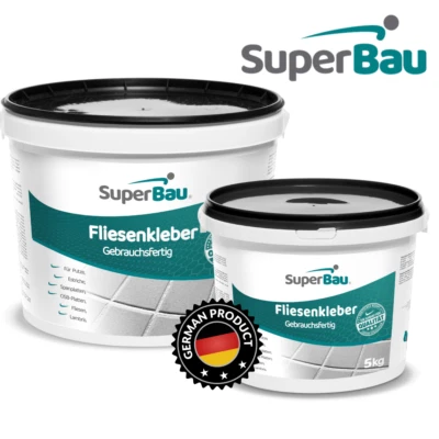 SuperBau Fliesenkleber WEIß  Flexkleber FÜR DEKO FLIESEN MOSAIK Fertig 5& 15 Kg - Bild 1 von 4