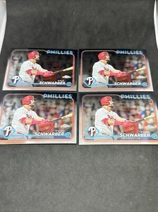 KYLE SCHWARBER 2024 Topps Chrome 4 Card Base Lot - Phillies - Picture 1 of 9