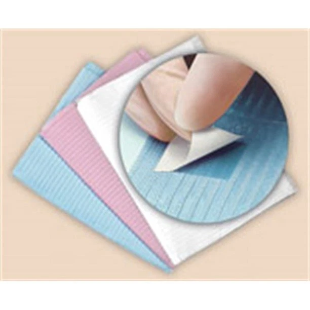 crosstex sani-tab self-adhesive towel, econoback: blue plain rectangle (13" x 19