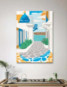 Imagen de arte mural de lona impresa de una calle en Grecia - 1X2449537 - Imagen 1 de 4