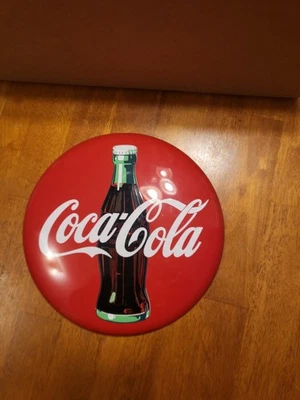 Letrero de botón de Coca Cola de 12 pulgadas... Pilastra... Foto 1 de 4